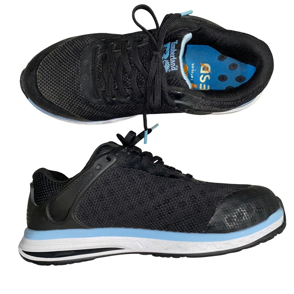 Timberland PRO Womens ReBOTL Composite Toe ESD Work Shoes Black Blue A5S6P Sz 7‎